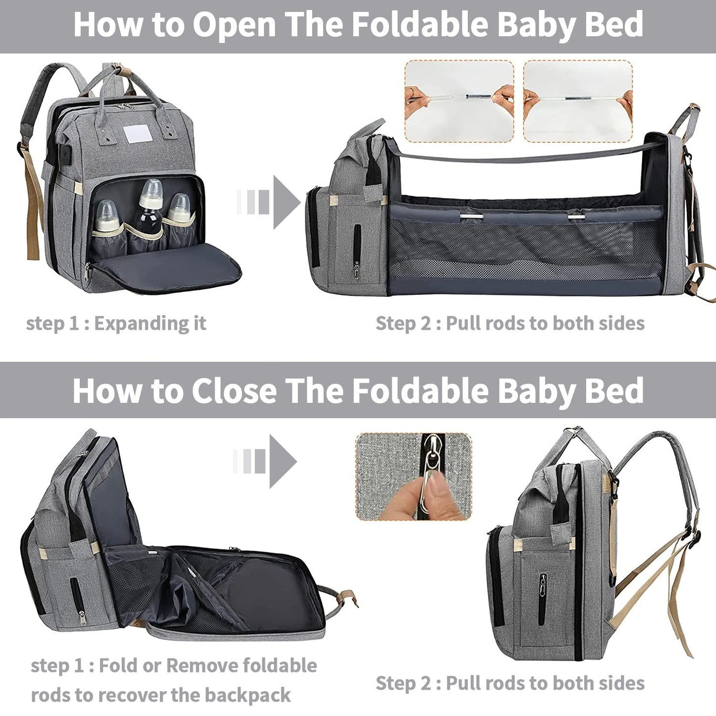 Portable Multifunction Diaper Bag