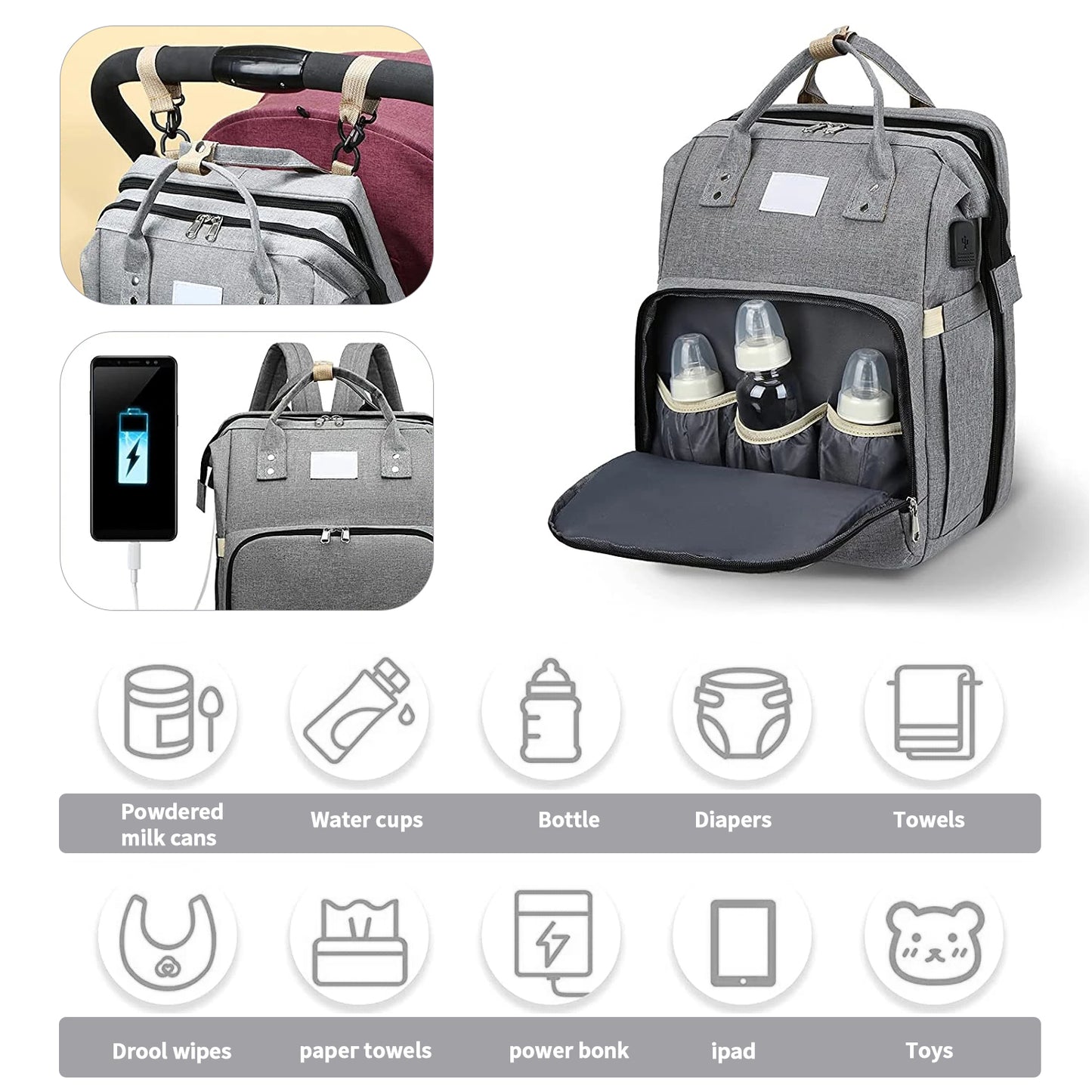 Portable Multifunction Diaper Bag