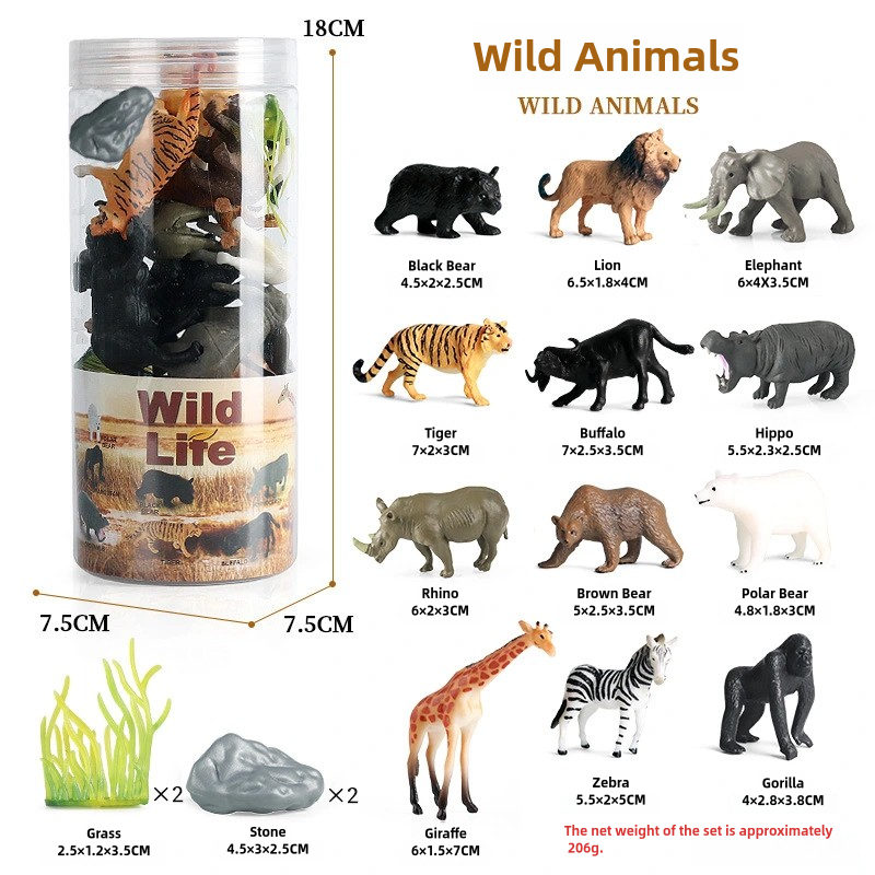 12 Piece Mini Animals Figures Toys